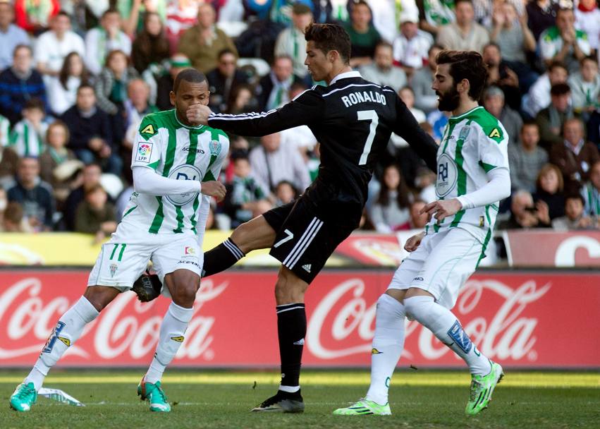 Manata e calcione a Edimar al 37&#39; del secondo tempo: Ronaldo perde la testa in Cordoba-Real. Getty